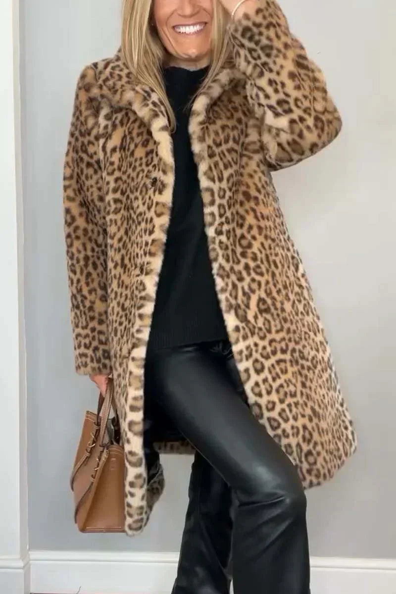 Manteau Hiver Femme Imprimé Léopard Coupe Flatteuse Isolant 2