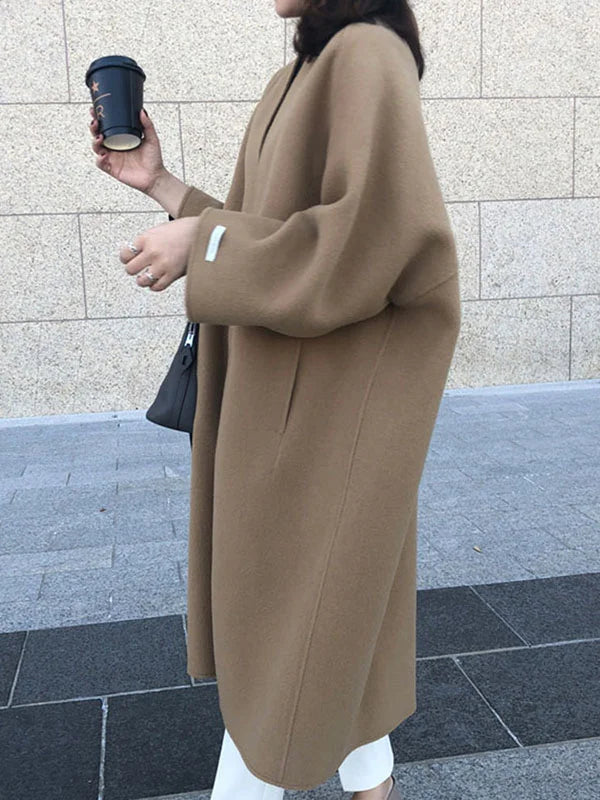 Manteau Long Femme Hiver en Laine Confortable et Moderne 2