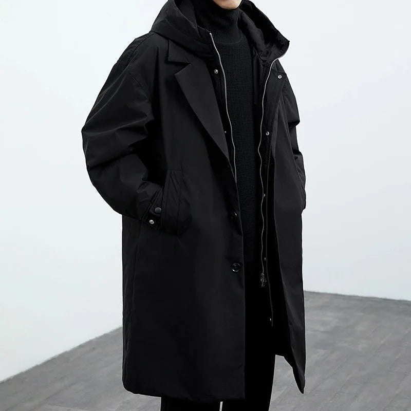 Manteau Trench Long pour Hommes Matelassé 3
