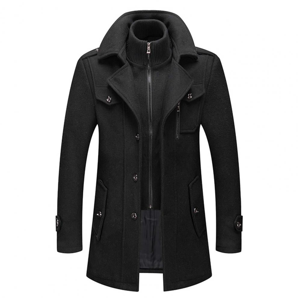 Manteau d'Hiver Homme Tweed À Deux Pièces Ajusté 0
