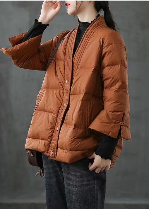Manteau d'Hiver en Duvet pour Femme à Col V 8