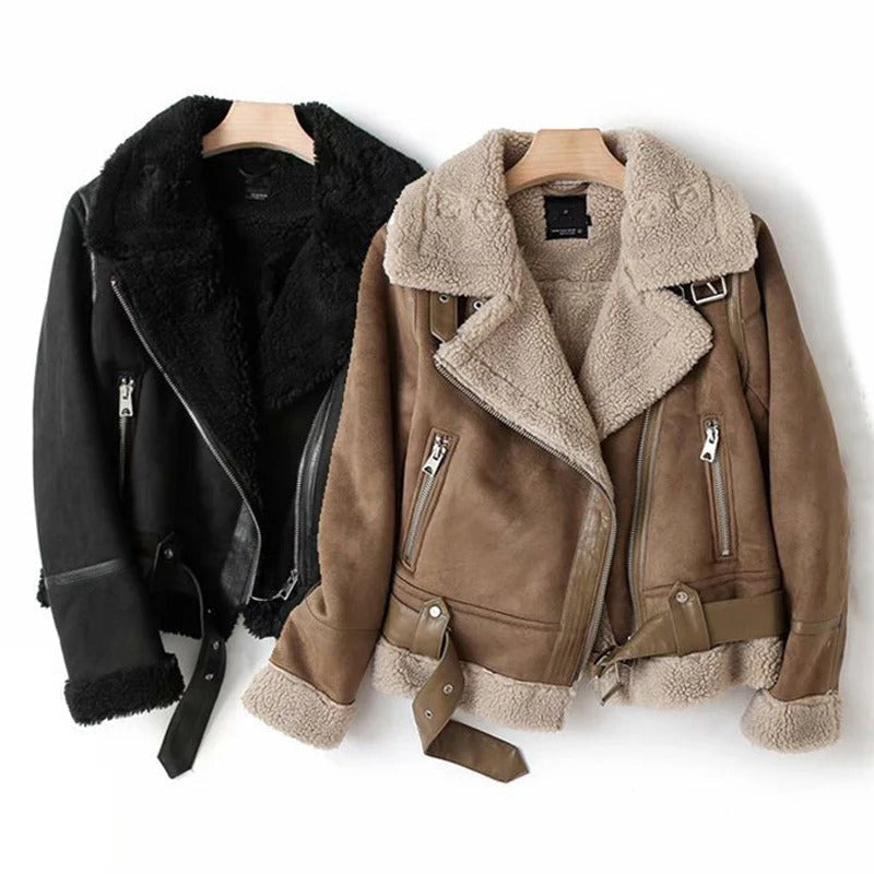 Manteau d'hiver pour femme en suède 1