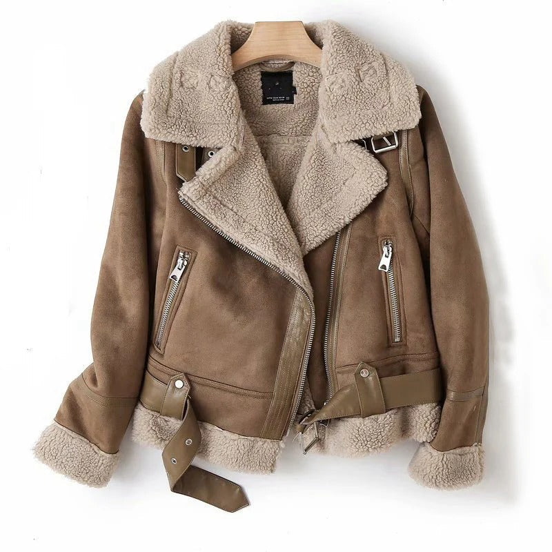 Manteau d'hiver pour femme en suède 2