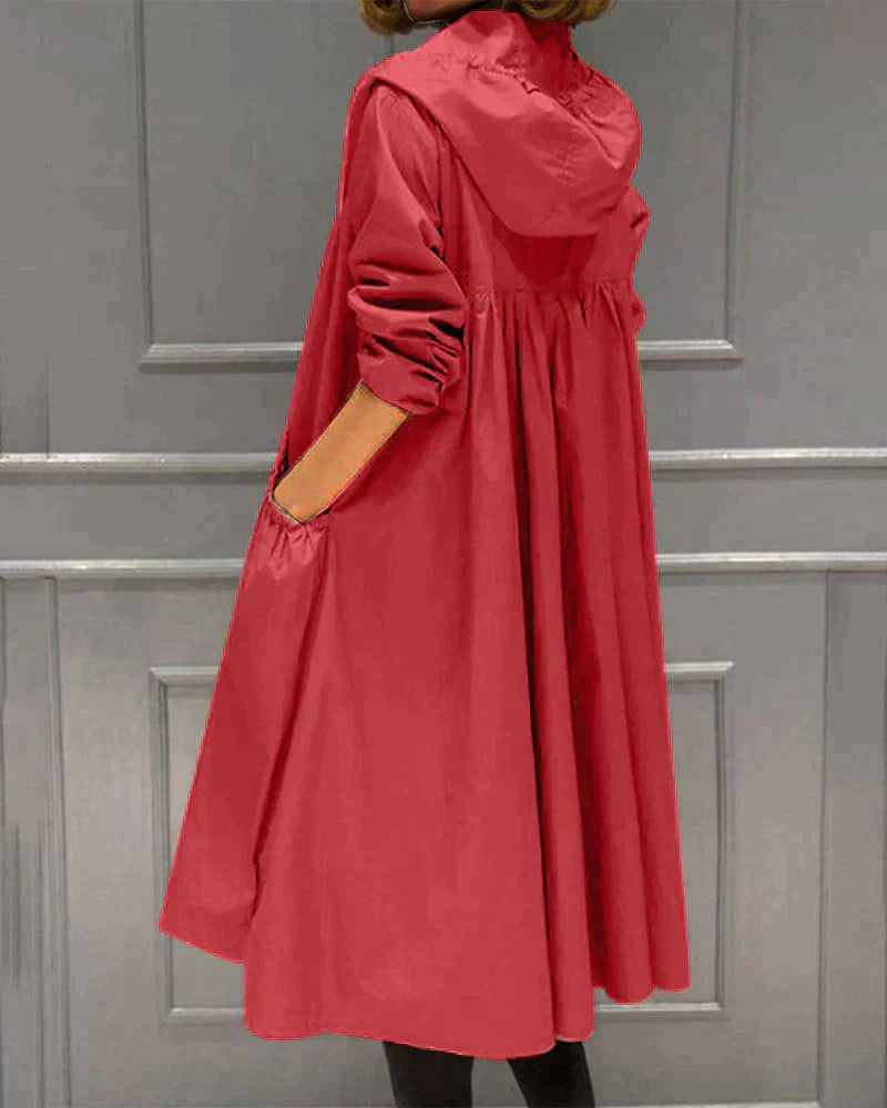 Manteau mi-long à capuche pour femme 5