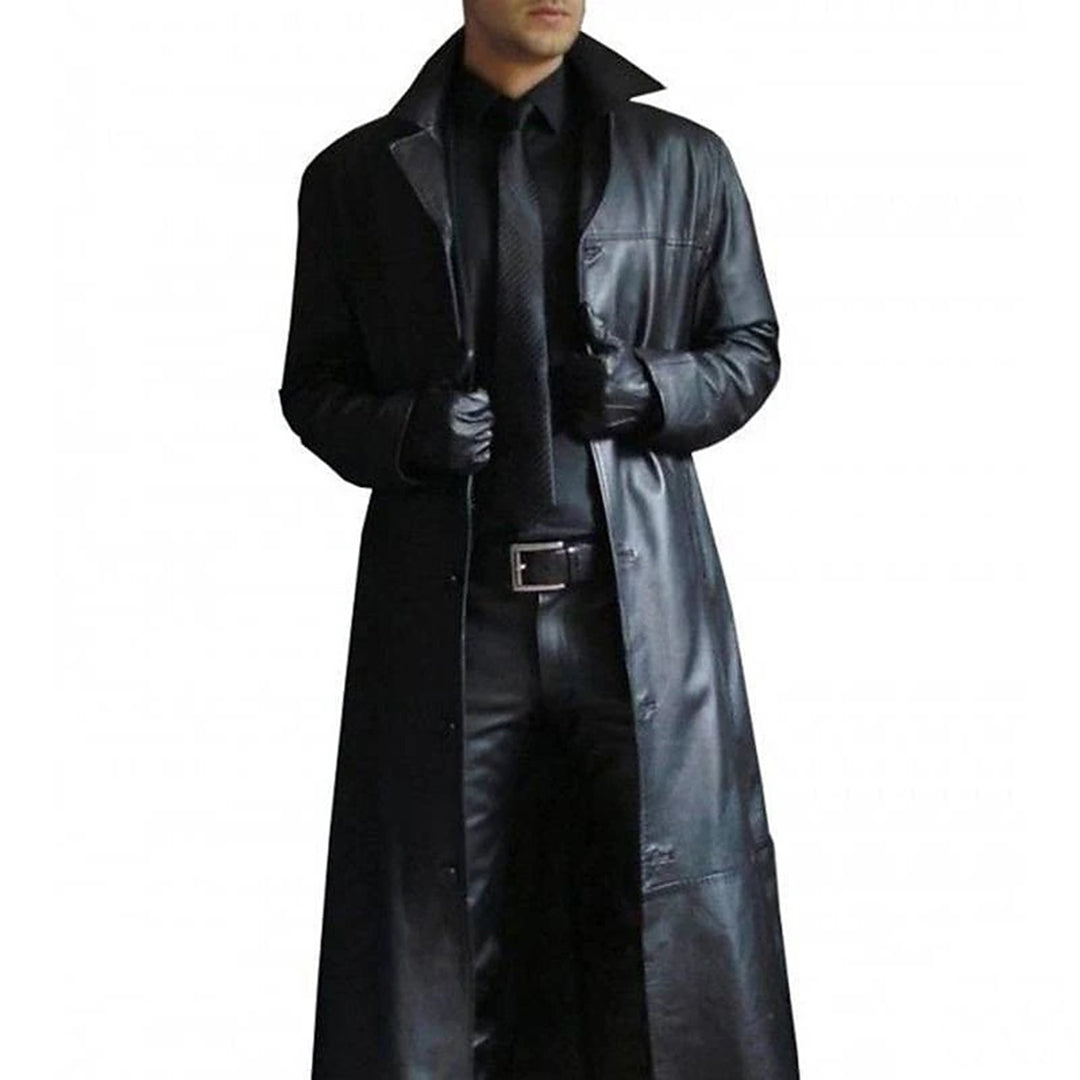 Manteau pour homme en cuir élégant 0
