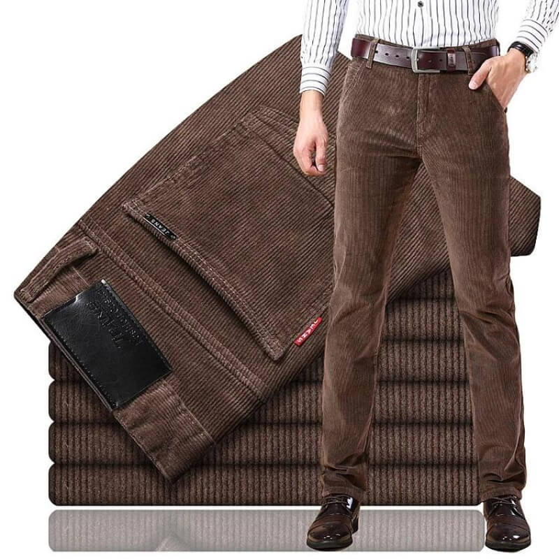 Jean Homme Velours Côtelé Classique Ajusté 2