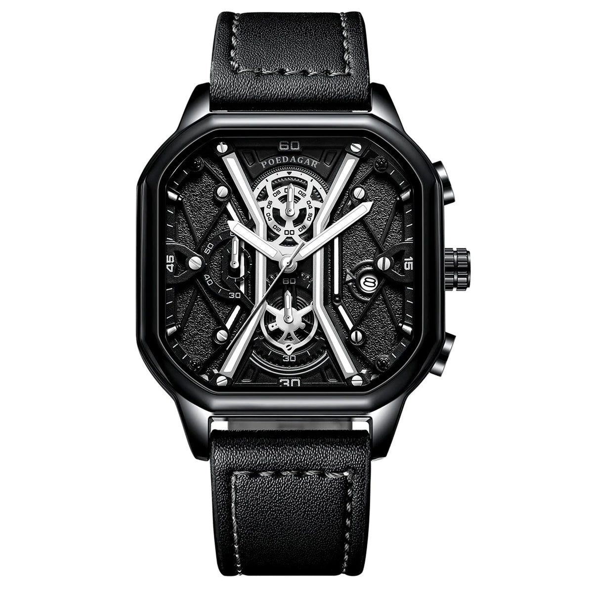Montre Chronographe Squelette avec Accents Dorés 5