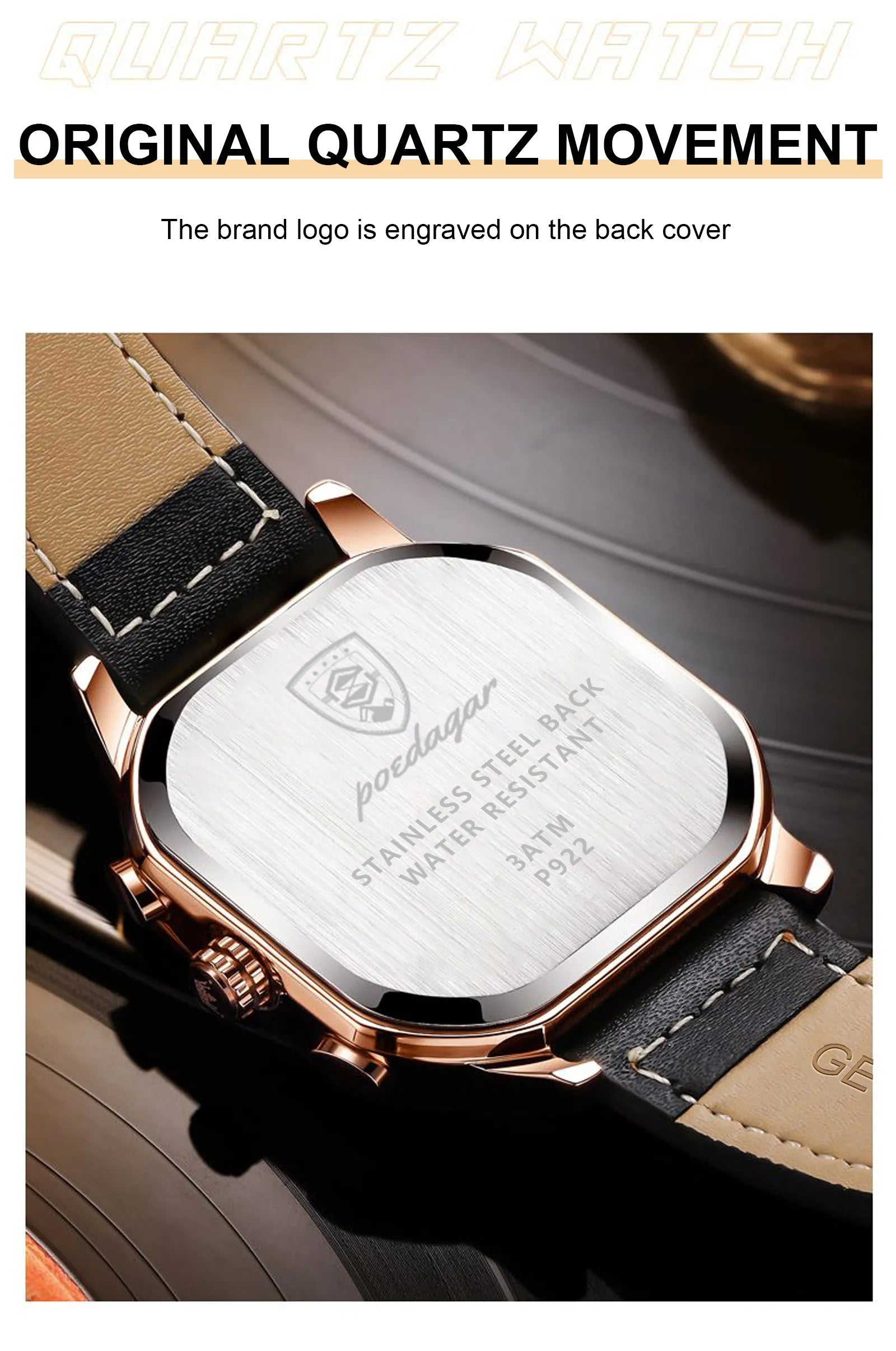 Montre Chronographe Squelette avec Accents Dorés 7