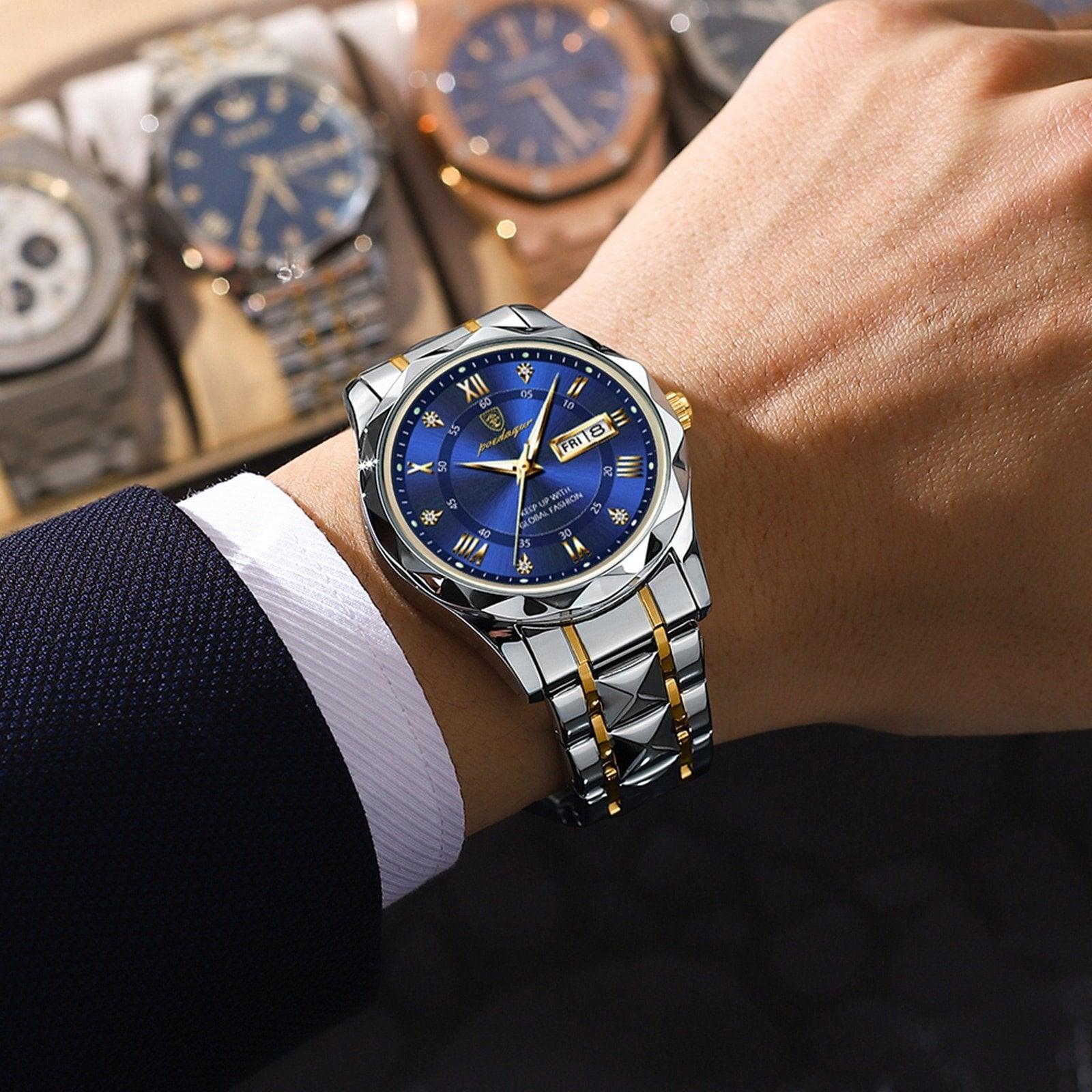 Montre Homme Étanche Design Luxe Acier Inoxydable 2