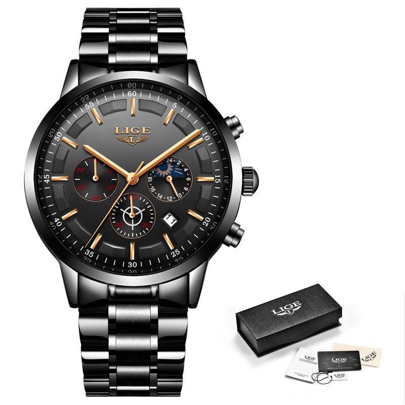 Montre militaire en acier noir 0