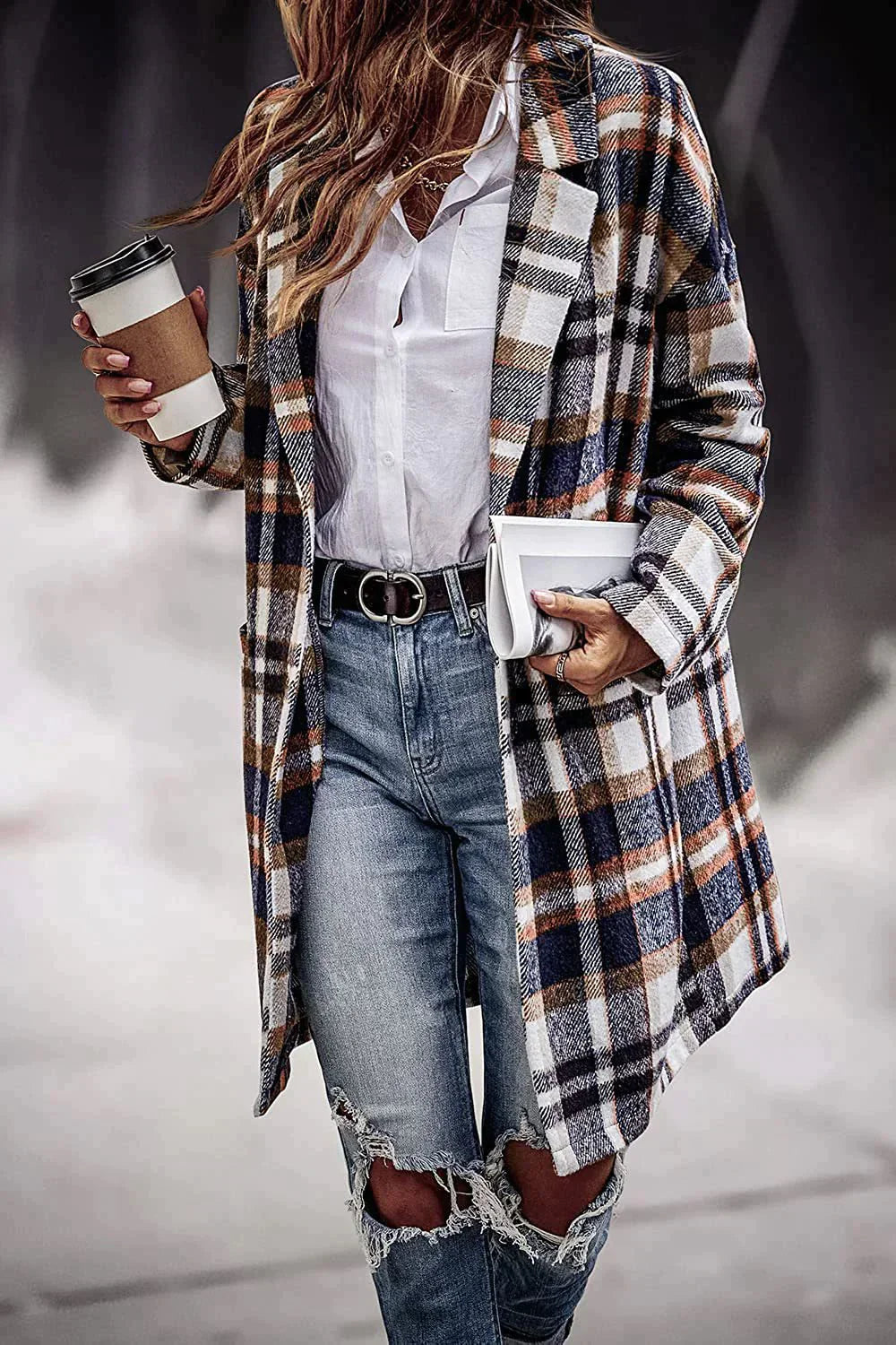 Variant image for Manteau Hiver Femme Coupe Lâche en Laine Élégant-15