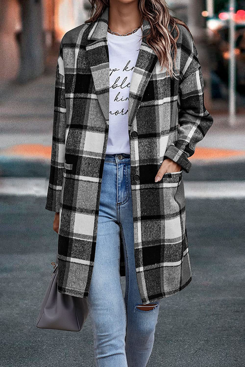 Variant image for Manteau Hiver Femme Coupe Lâche en Laine Élégant-8