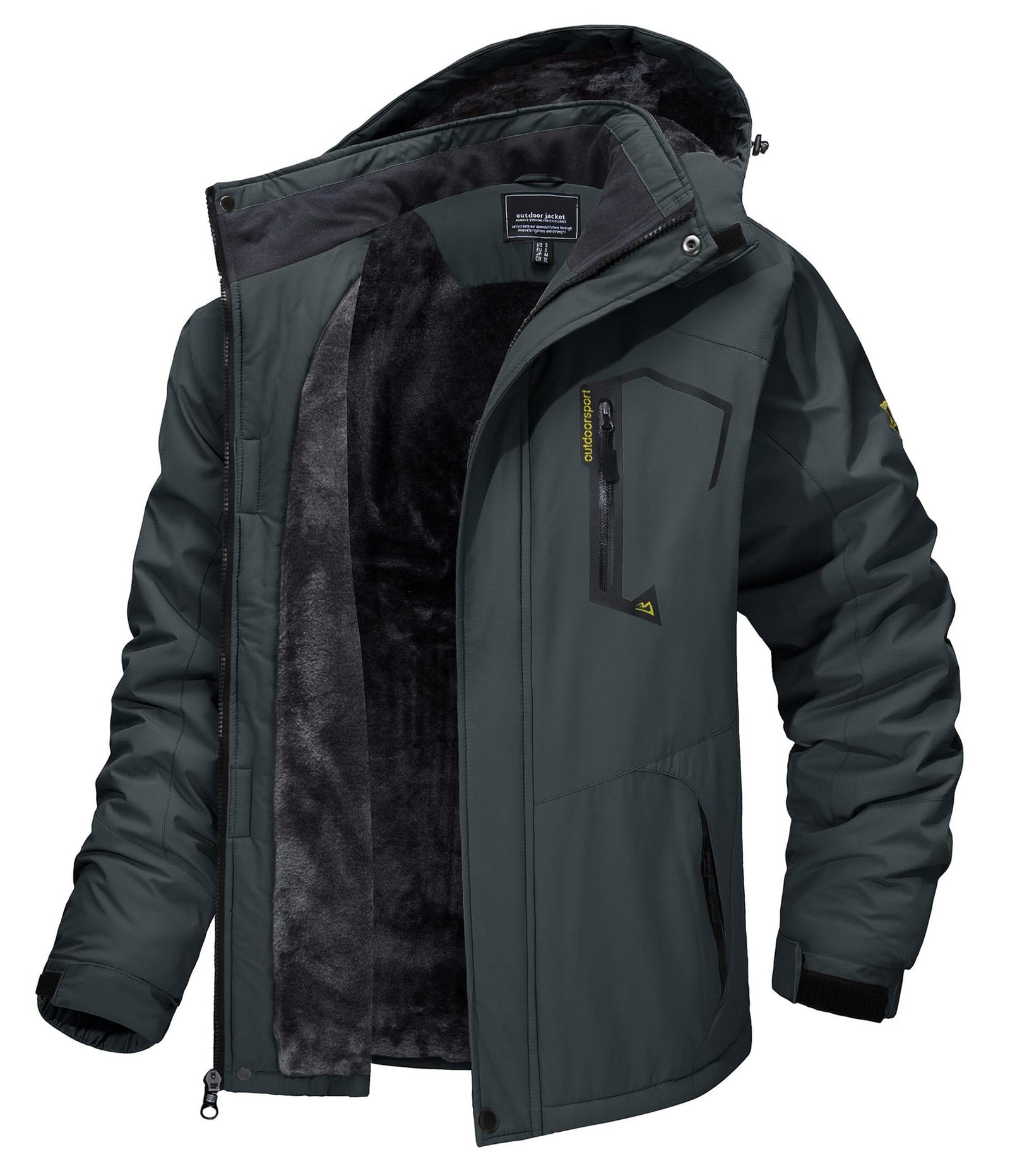 Veste de ski polaire à capuche pour hommes