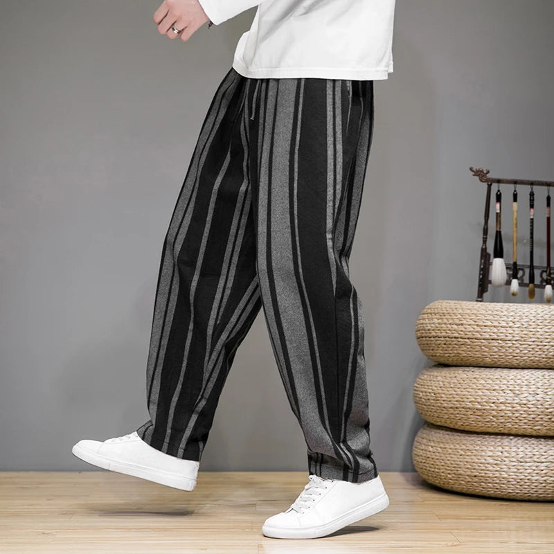 Pantalon Court Décontracté à Rayures pour Homme 5