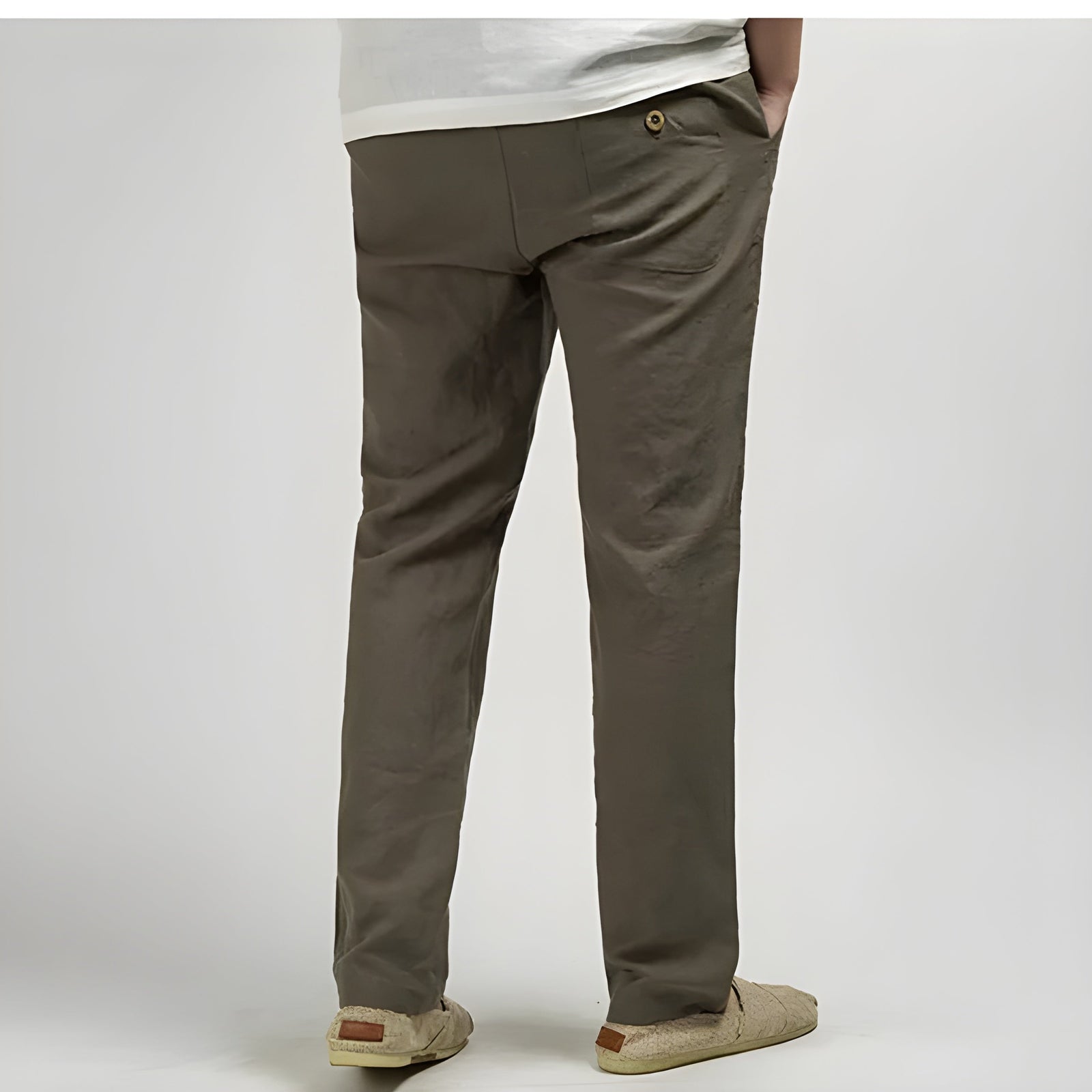 Pantalon Femme Coupe Droite Moderne Avec Poches Latérales 1