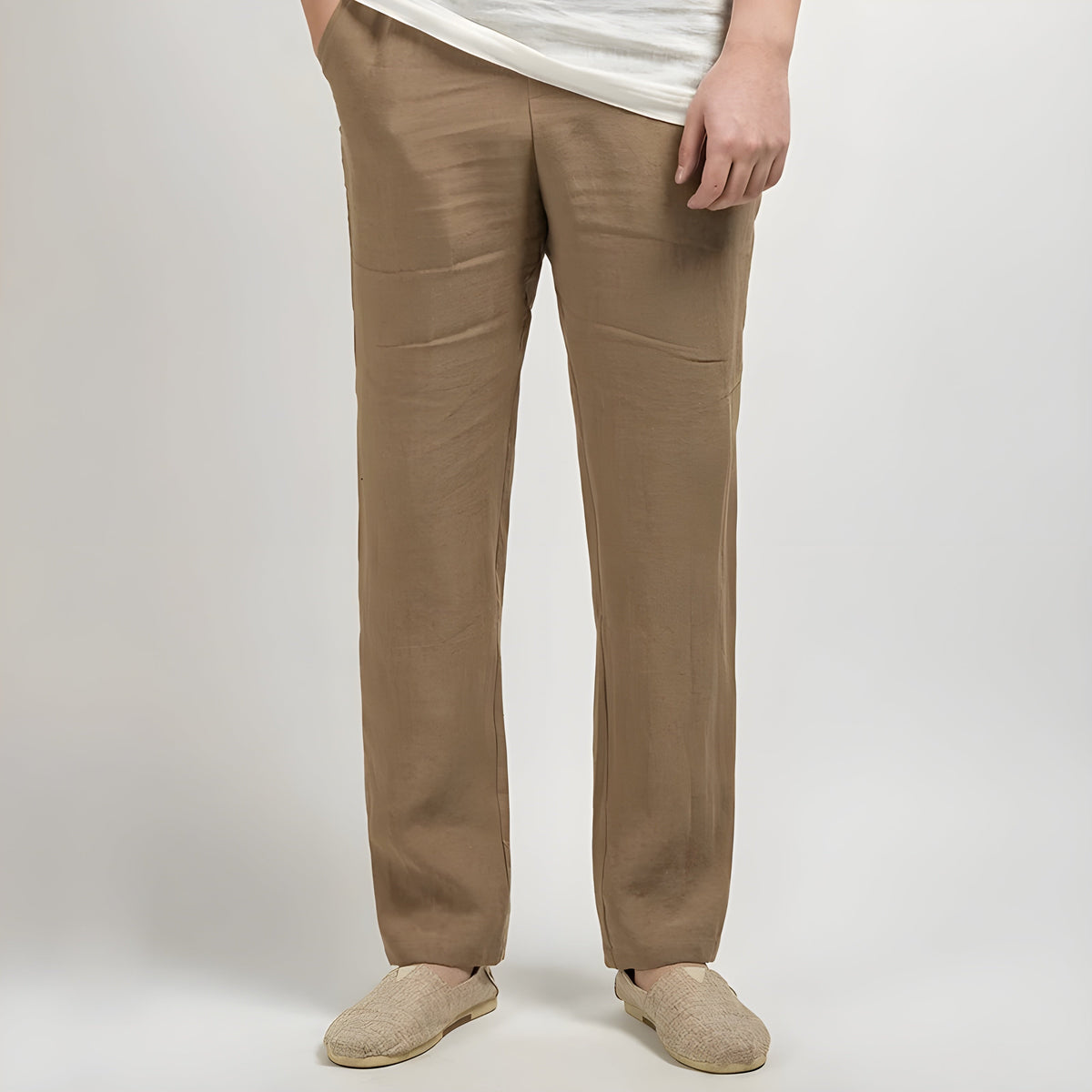Pantalon Femme Coupe Droite Moderne Avec Poches Latérales 2