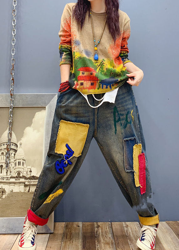 Pantalon Homme Denim Avec Patch Design Unique 0
