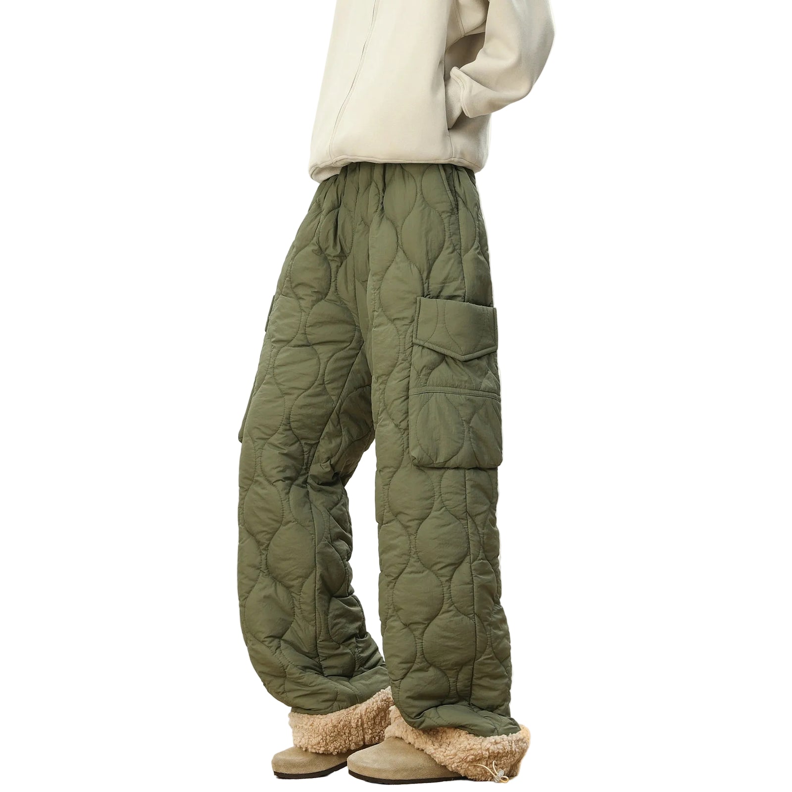 Pantalon Homme Large Matelassé Décontracté 0
