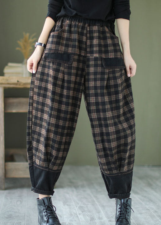 Pantalon en denim à carreaux pour femmes 3
