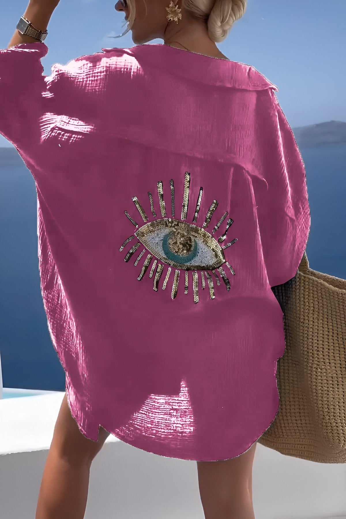 Polo pour Femme Boutonné avec Motif Unique 9