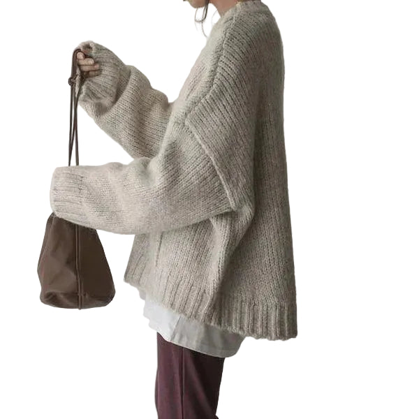 Pull Ample à Manches Longues avec Poche 2
