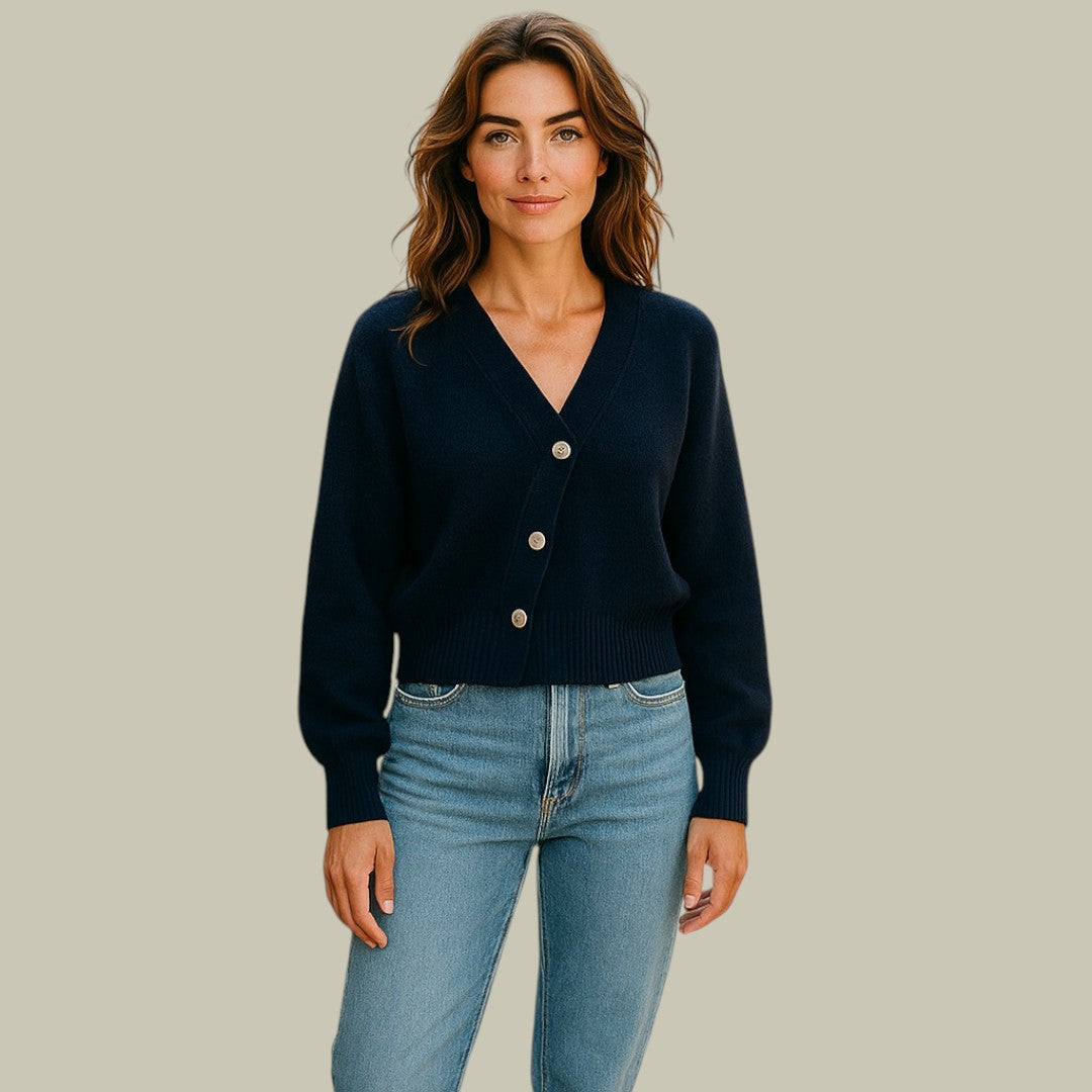 Pull Femme Col en V Boutons Croisés 1