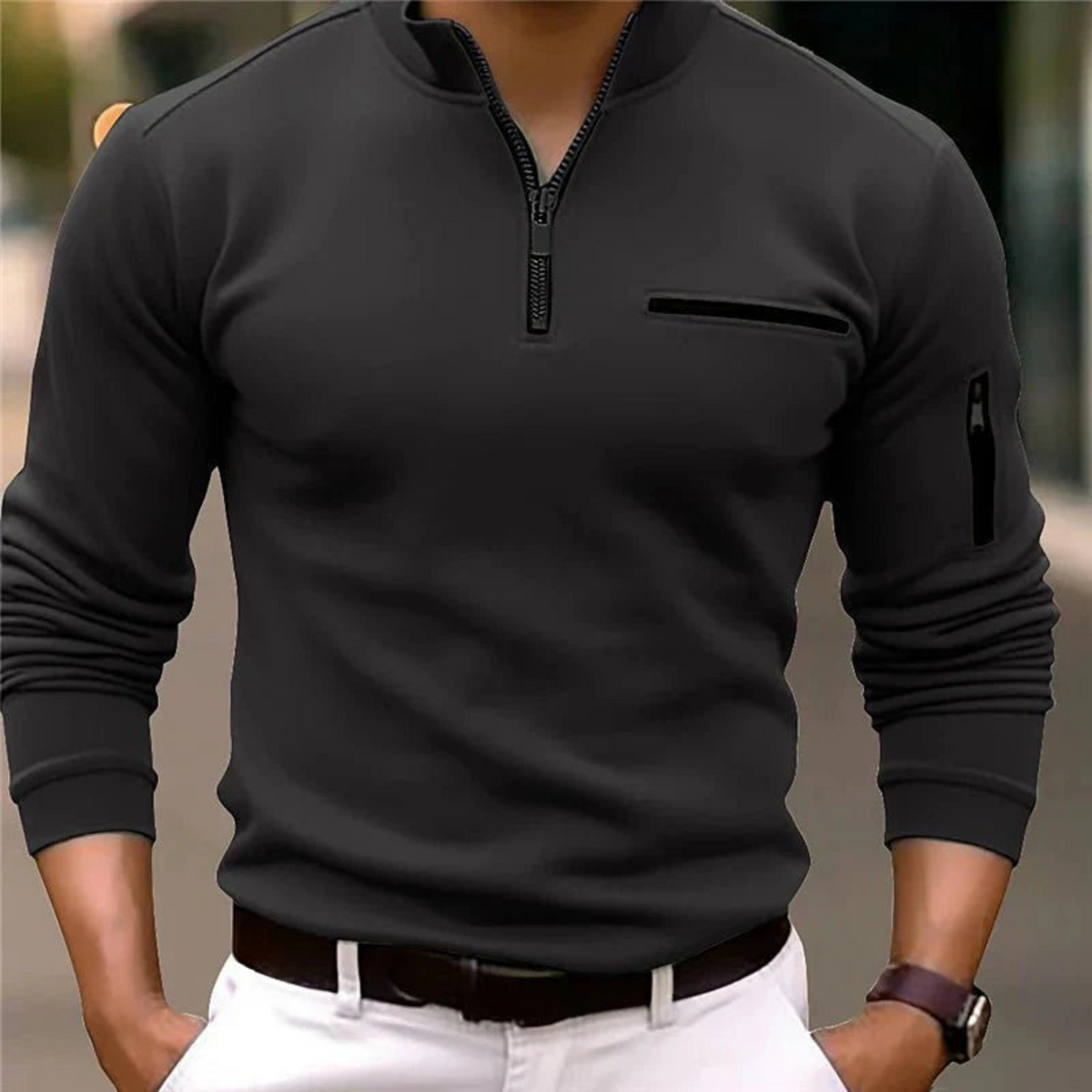 Pull Homme Zippé Confortable Polyvalent 0