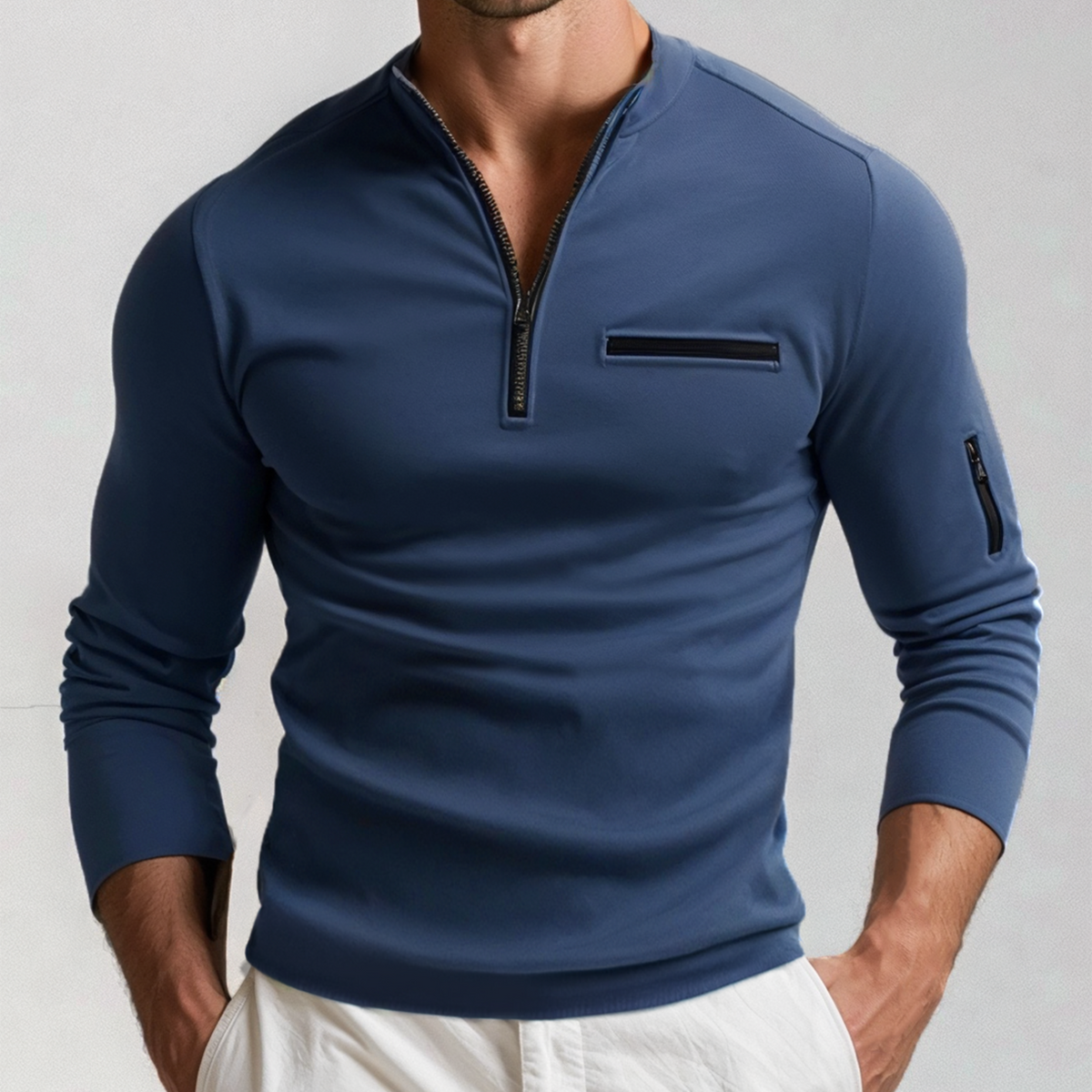 Pull Homme Zippé Confortable Polyvalent 4