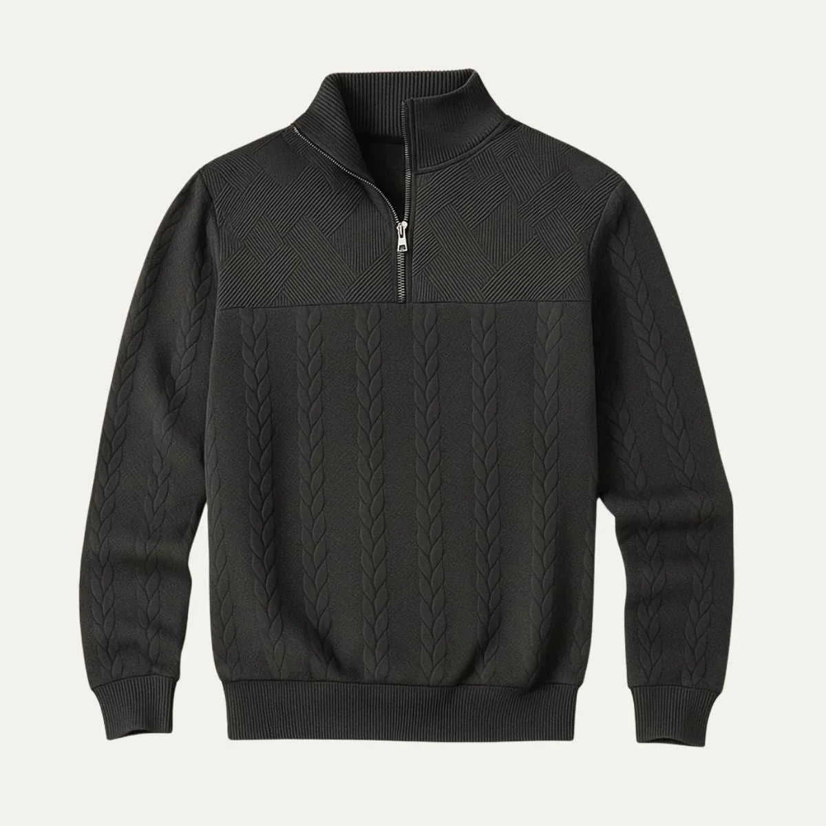 Pull Homme à Demi-Zip Torsadé 2