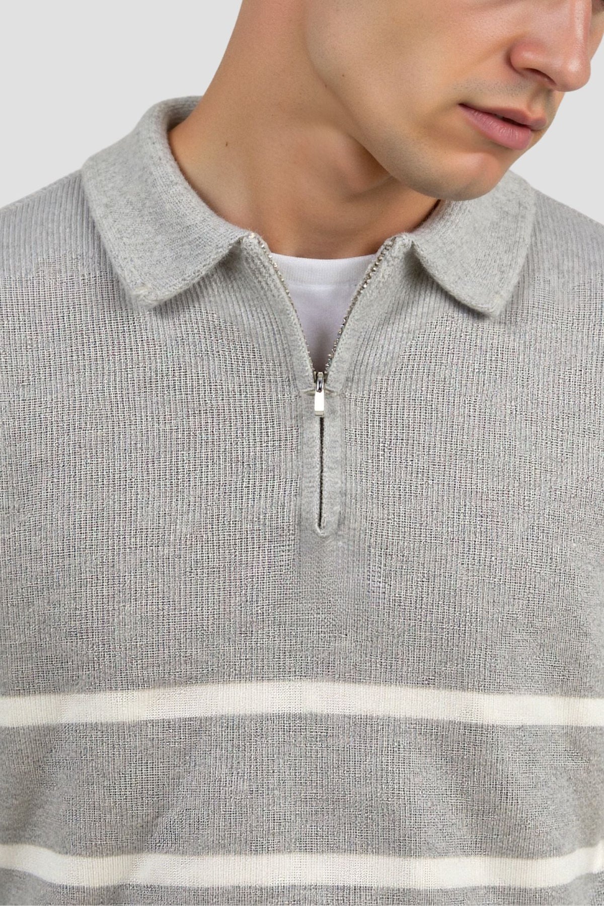 Pull à Zip pour Hommes en Mélange de Laine 3