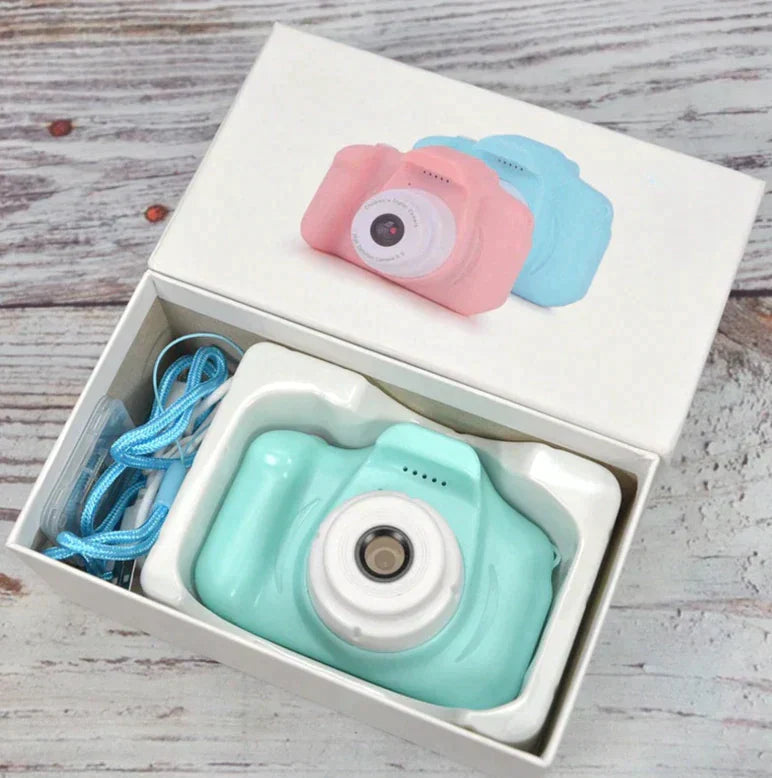 Caméra Mini Vintage Bleu Rétro Plastique Durable-3