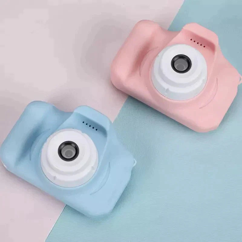 Caméra Mini Vintage Bleu Rétro Plastique Durable-1