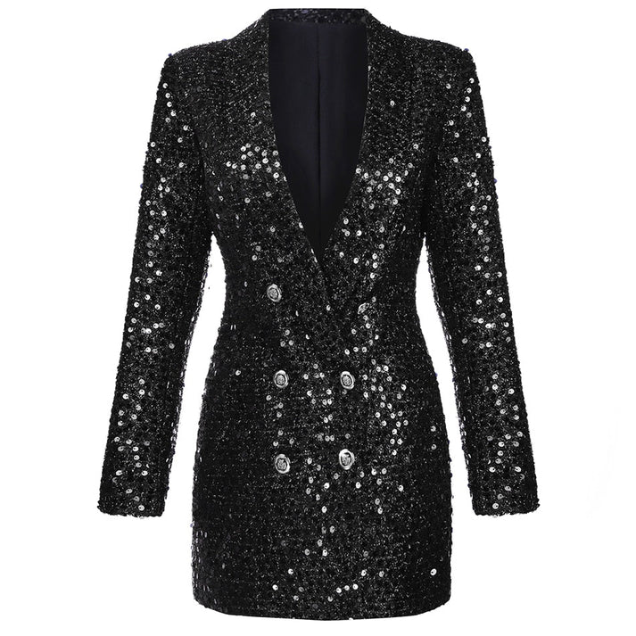 Robe Blazer Chic à Paillettes 1