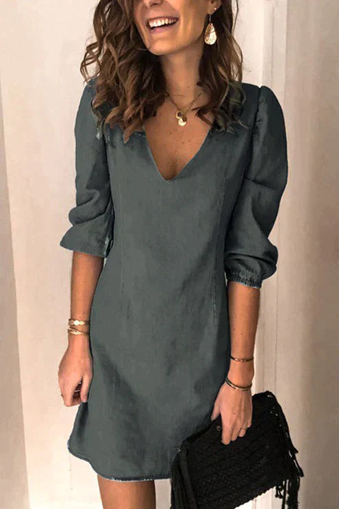 Robe Décontractée Col en V Ample 3