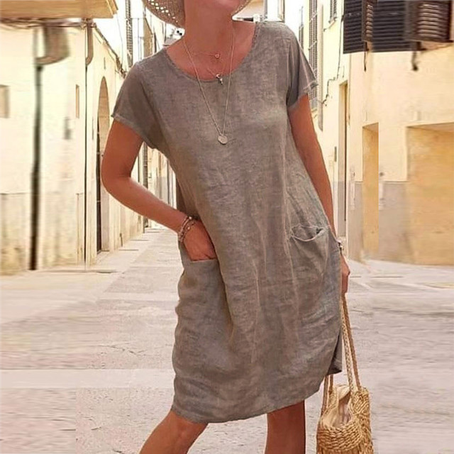 Robe Décontractée Femme en Tissu Léger 3
