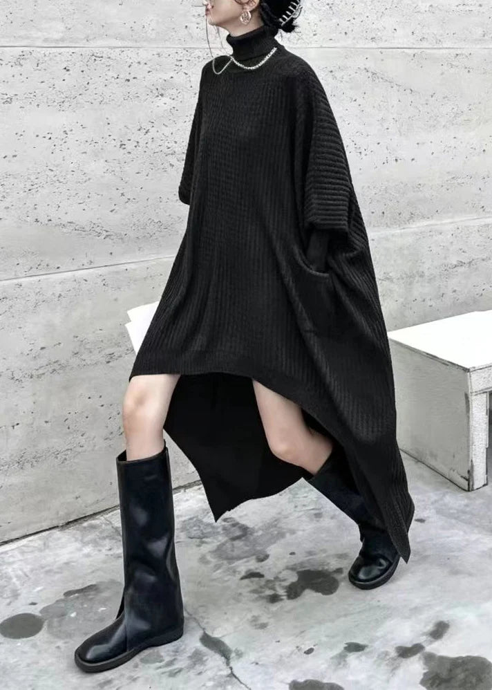 Robe Femme Asymétrique Col Roulé Moderne 3