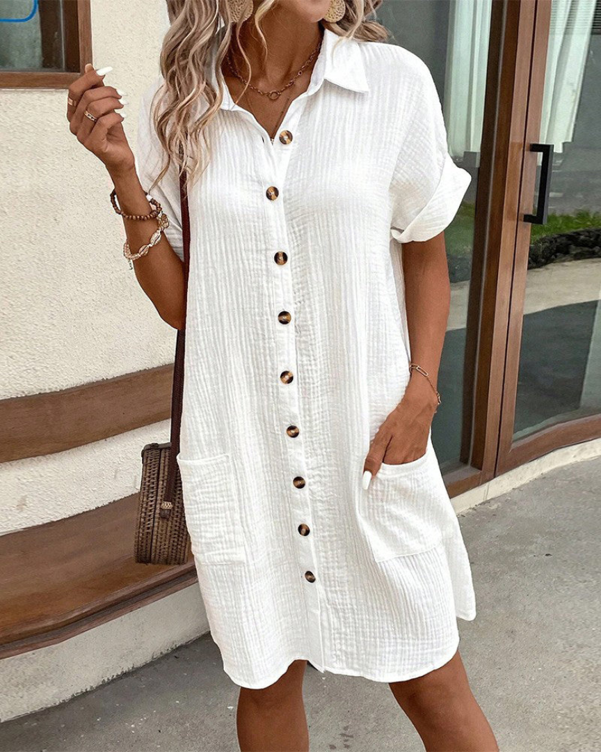 Robe Femme Chemise Classique Tissu Léger Respirant 5