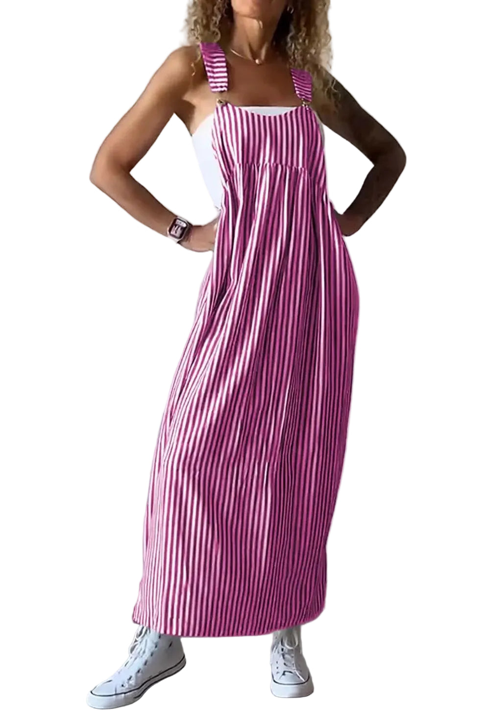 Robe Femme Décontractée à Rayures Midi 0