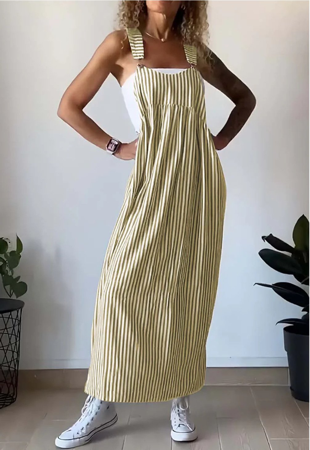 Robe Femme Décontractée à Rayures Midi 3