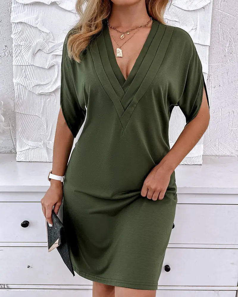 Robe Femme Drapée à Col V 6