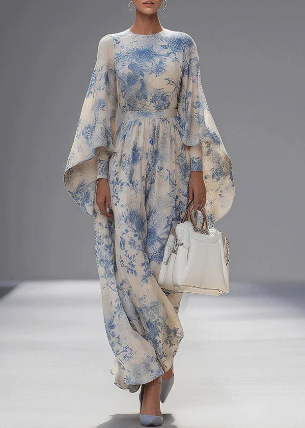 Robe Femme Imprimée Col Rond Manches Évasées 4