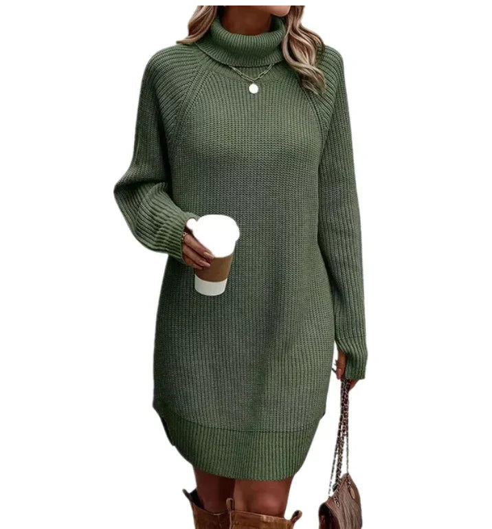Robe Femme Tricotée Classique Mélange de Fibres Douces 3