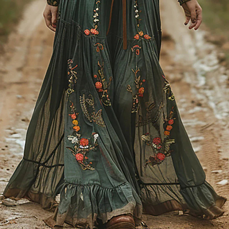 Robe Longue Femme Bohème Fleurie pour Été 2