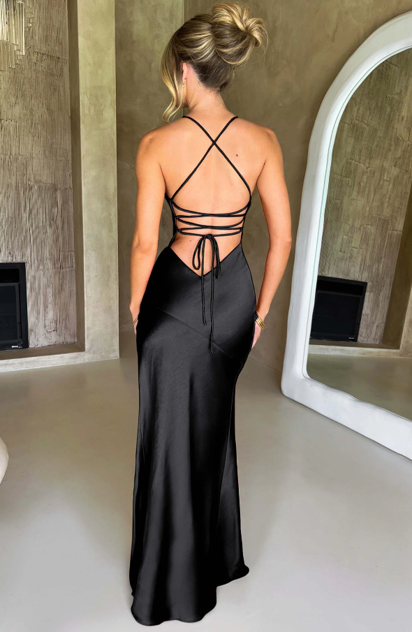 Robe Longue Femme Décolleté en V 4