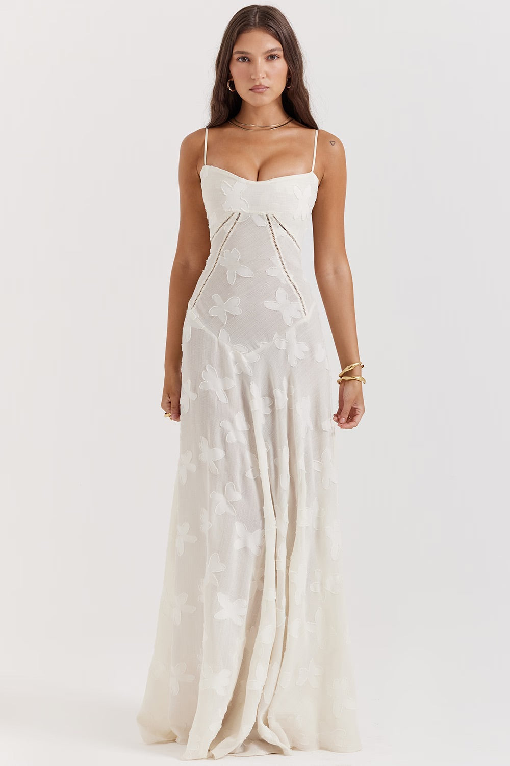Robe Longue Femme Fleurie avec Bretelles Spaghetti 1