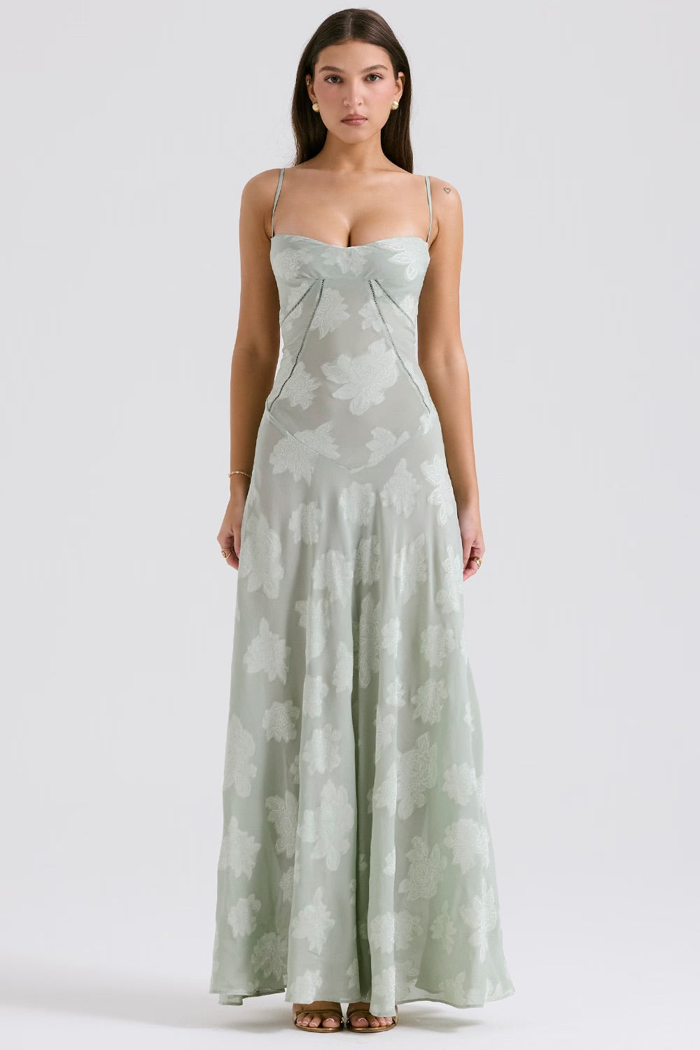 Robe Longue Femme Fleurie avec Bretelles Spaghetti 3