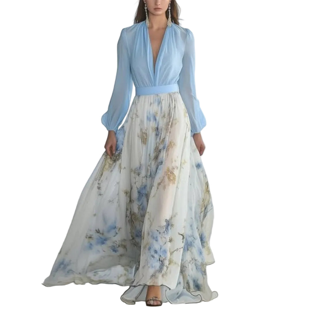 Robe Longue Fleurie pour Femmes Chic 0