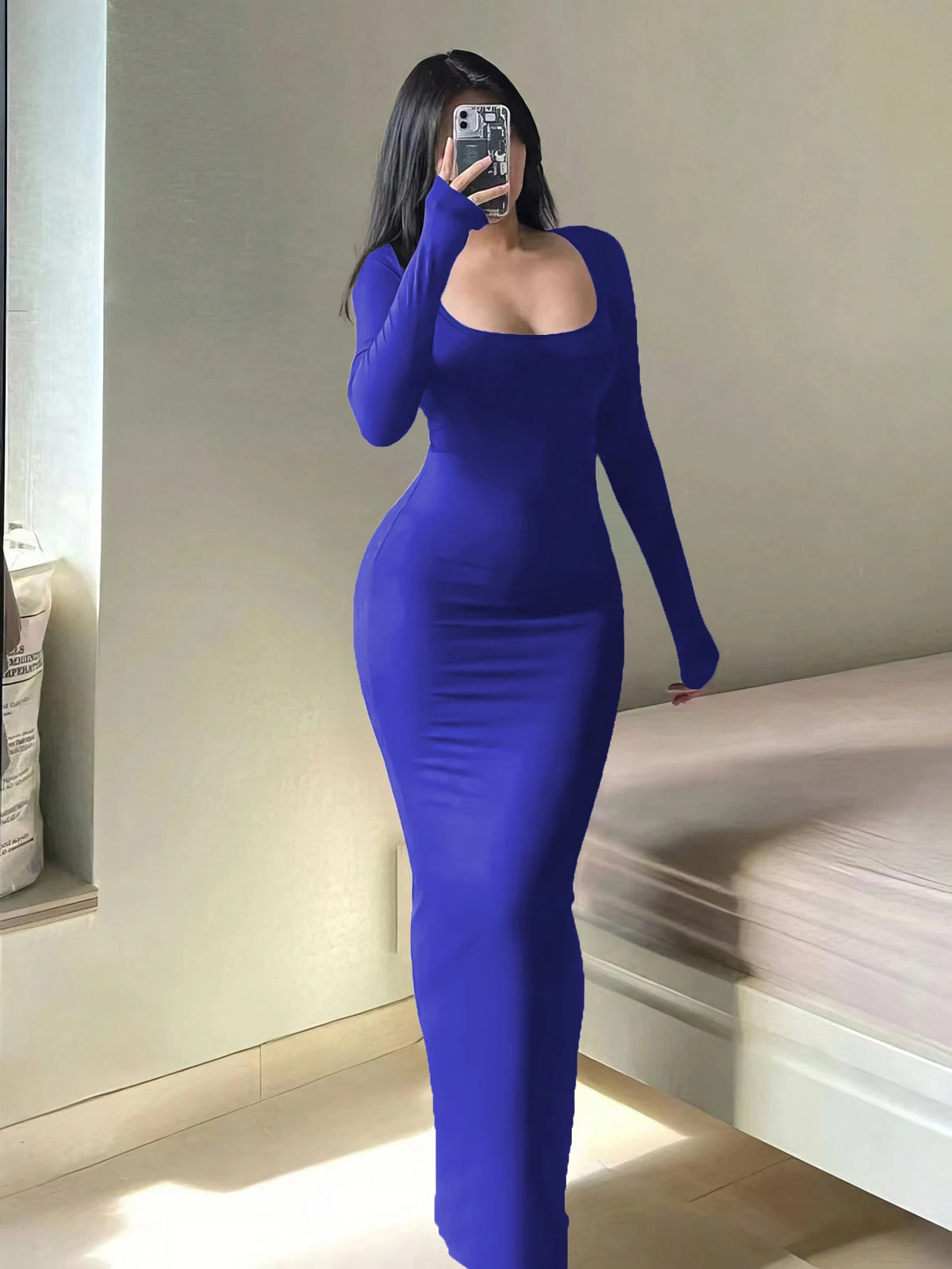 Robe Longue à Manches Longues pour Femmes Chic 6