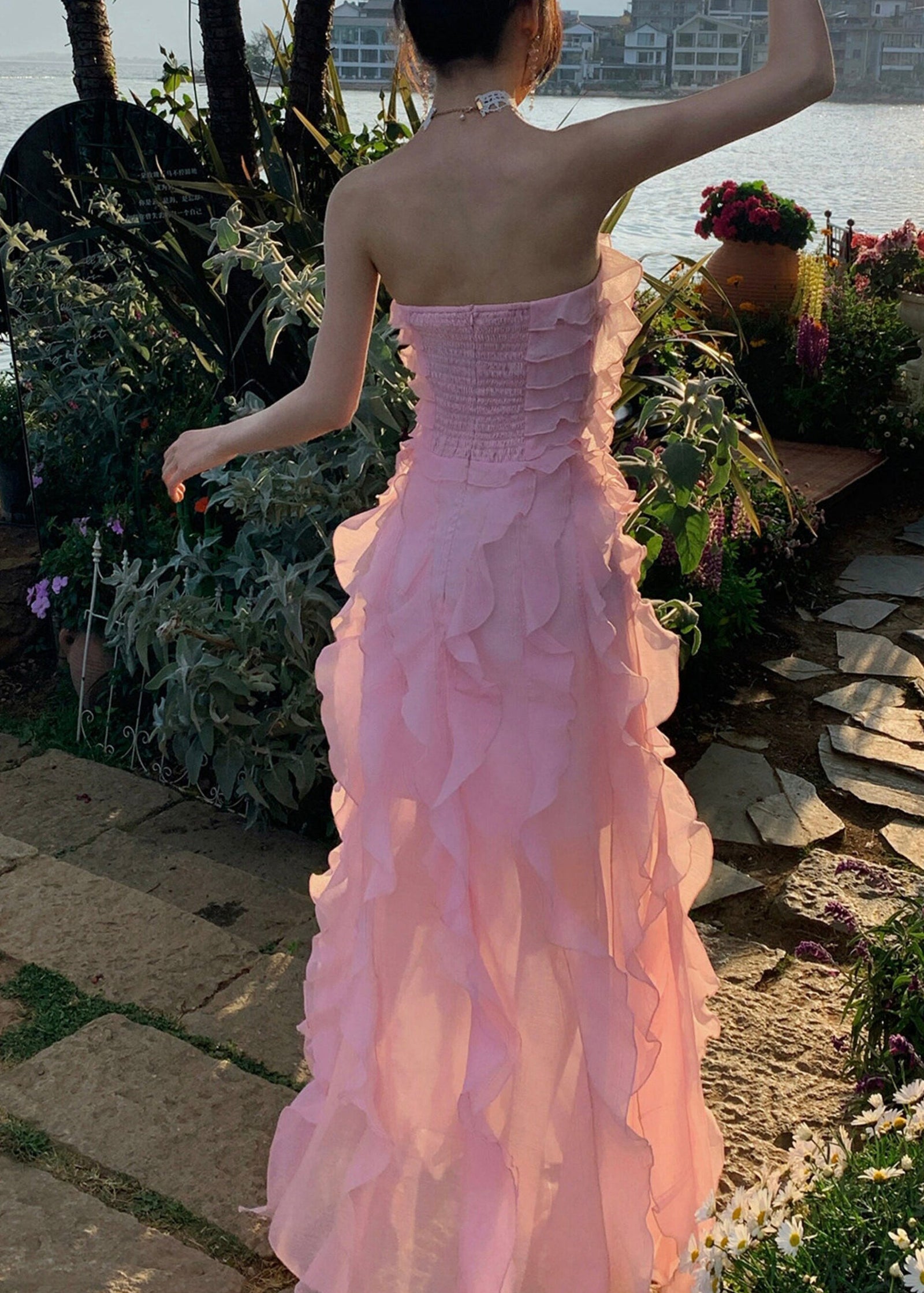 Robe Longue à Volants pour Femmes 4