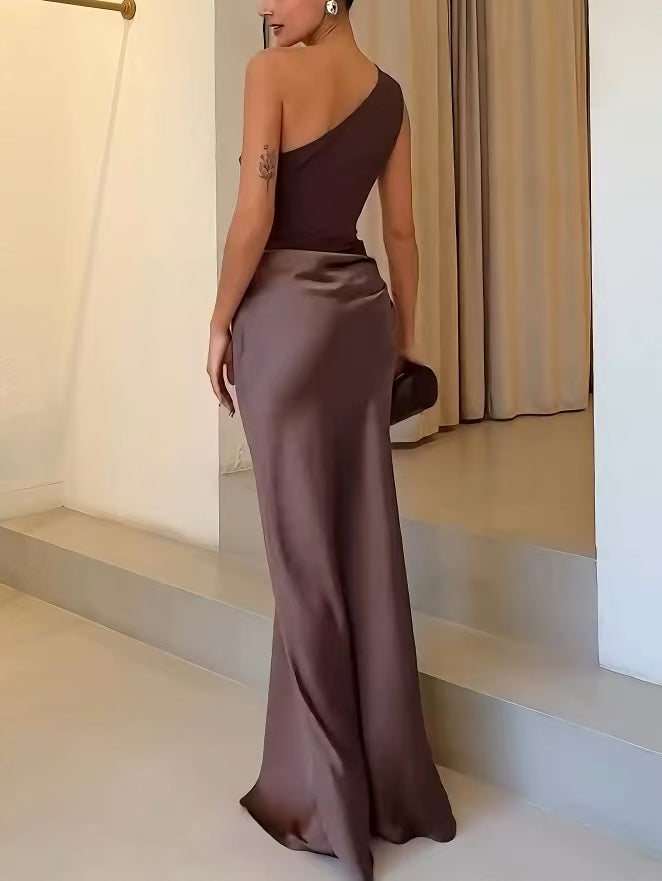 Robe Longue de Soirée à Une Épaule 6